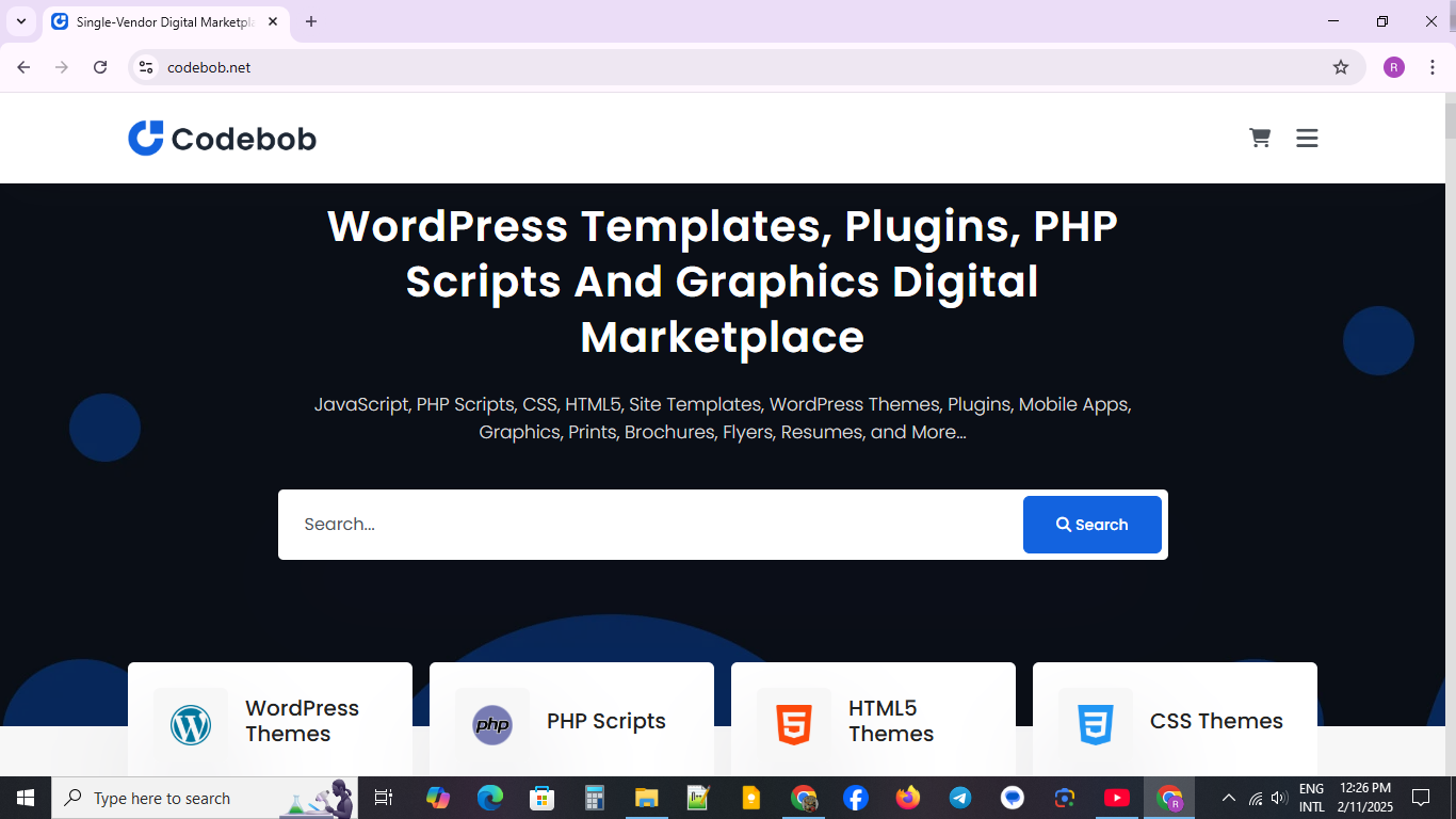 Codebob - Single-Vendor Digital Marketplace Php Script
